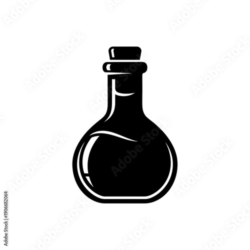 Silhouette of Blue Mana Potion Flask for RPG Magic and Fantasy Gaming