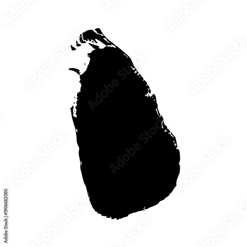 Silhouette of Sri Lanka Map Island for Country Geography and Travel Icons