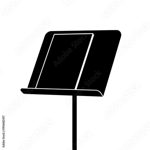 Silhouette of Music Note Stand for Orchestra Performance and Sheet Music