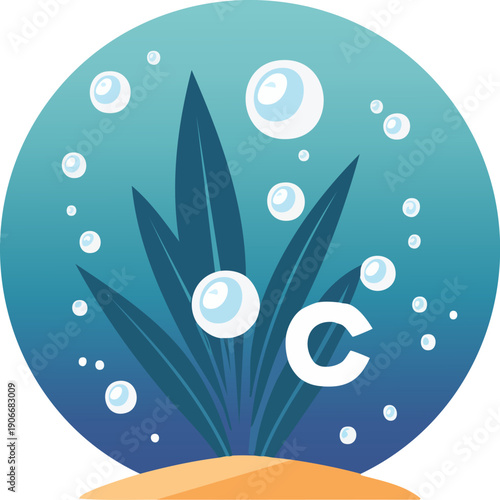 Coastal Blue Carbon Management Symbol Isolated