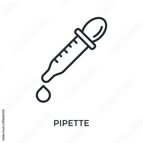 Pipette Icon Outline Style. Vector Illustration For Graphic Design