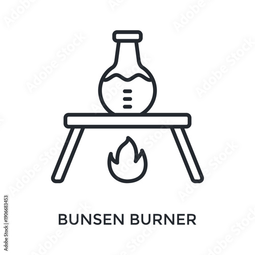 Bunsen Burner Icon Outline Style. Vector Illustration For Graphic Design