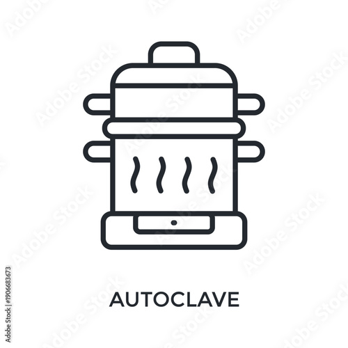 Autoclave Icon Outline Style. Vector Illustration For Graphic Design