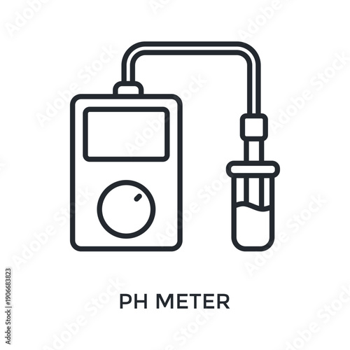 Ph Meter Icon Outline Style. Vector Illustration For Graphic Design
