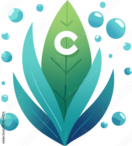 Eco-Technology Seagrass Vector Art for Data