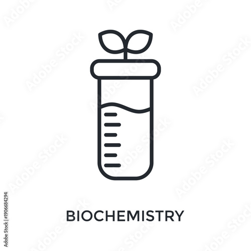 Biochemistry Icon Outline Style. Vector Illustration For Graphic Design