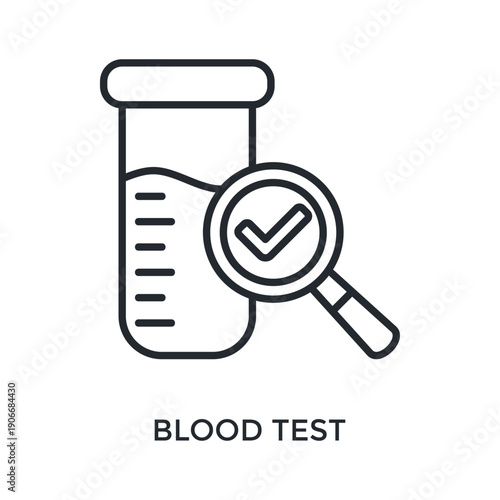 Blood Test Icon Outline Style. Vector Illustration For Graphic Design