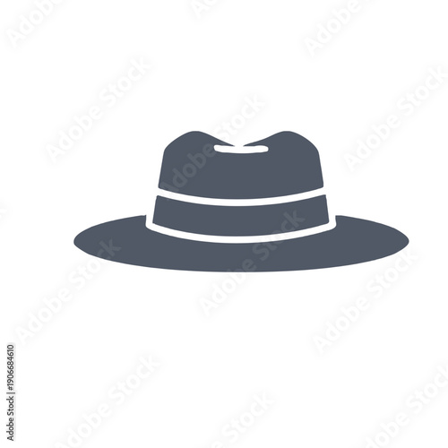 A classic black felt vintage fedora with a stylish bow sits as an isolated fashion accessory, blending retro bowler and top hat elements into a timeless piece of headwear for men