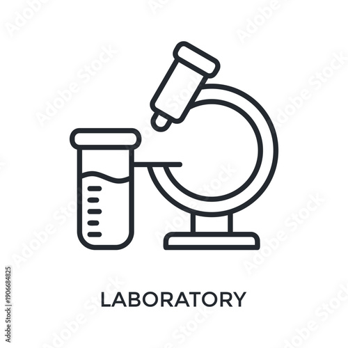 Laboratory Icon Outline Style. Vector Illustration For Graphic Design