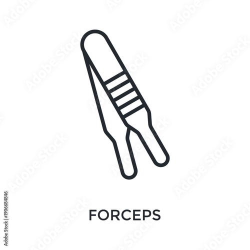 Forceps Icon Outline Style. Vector Illustration For Graphic Design