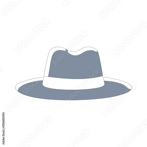 A classic black cowboy hat and vintage felt fedora are isolated vector illustrations of stylish fashion headwear featuring a retro brim and old top hat design