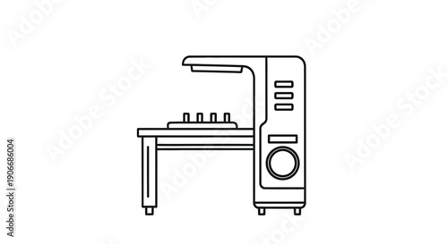 Simple line drawing of a retro boombox or ghetto blaster radio