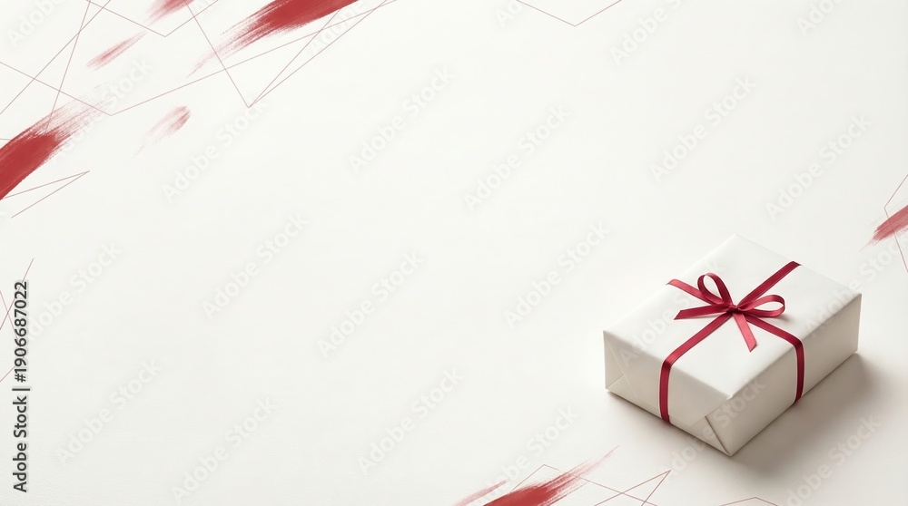 custom made wallpaper toronto digitalBeautifully wrapped gift box with elegant red ribbon on white background