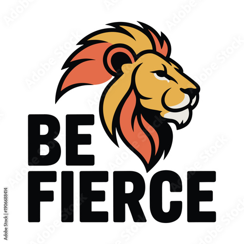 Fierce Lion Logo Design with Bold Typography