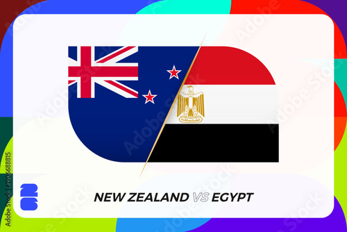 New Zealand vs Egypt International Sports Tournament Icon.