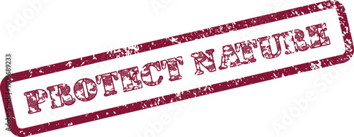 Advocating for environmental preservation with a textured rubber stamp stating the words Protect Nature