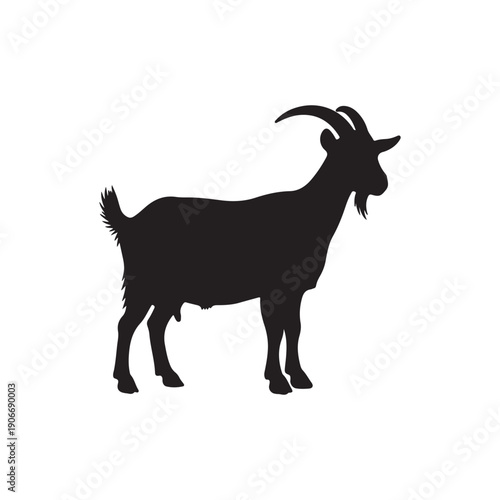 Goat Silhouette isolated on white background. Vector illustration