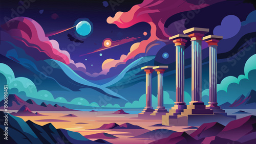 Star Formation Nebula Vector – Cosmic Pillars Space Art