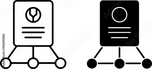 Black and white of document on easel with three legs