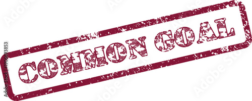 Achieving unified success with a common goal rubber stamp for business and teamwork concepts