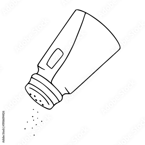 outline drawing seasoning shaker icon for culinary design