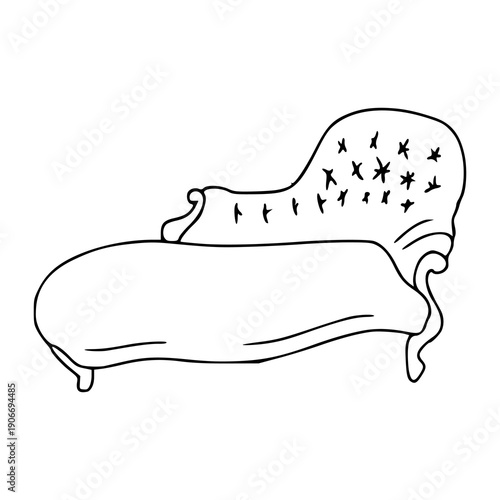luxury chaise lounge line art illustration