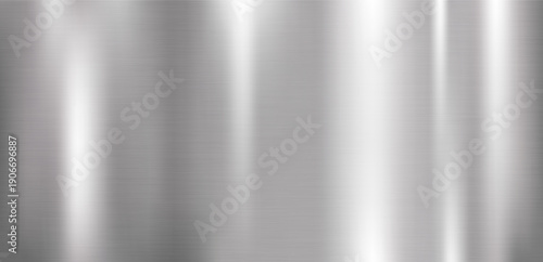 Brushed silver stainless steel texture with linear horizontal grain