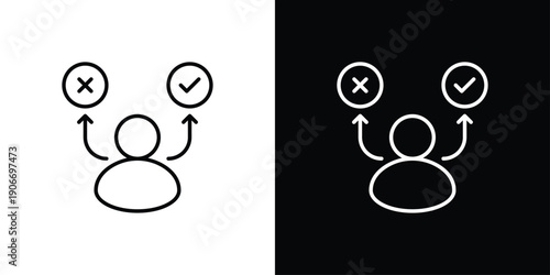 Decision making Icon Sheet Black And White