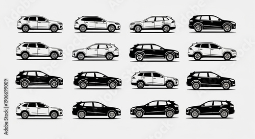 Collection of SUV vehicles in various colors and angles.