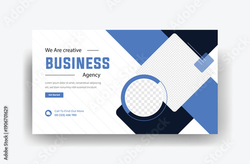 Creative Business agency youtube thumbnail and web banner design template design, social media template 