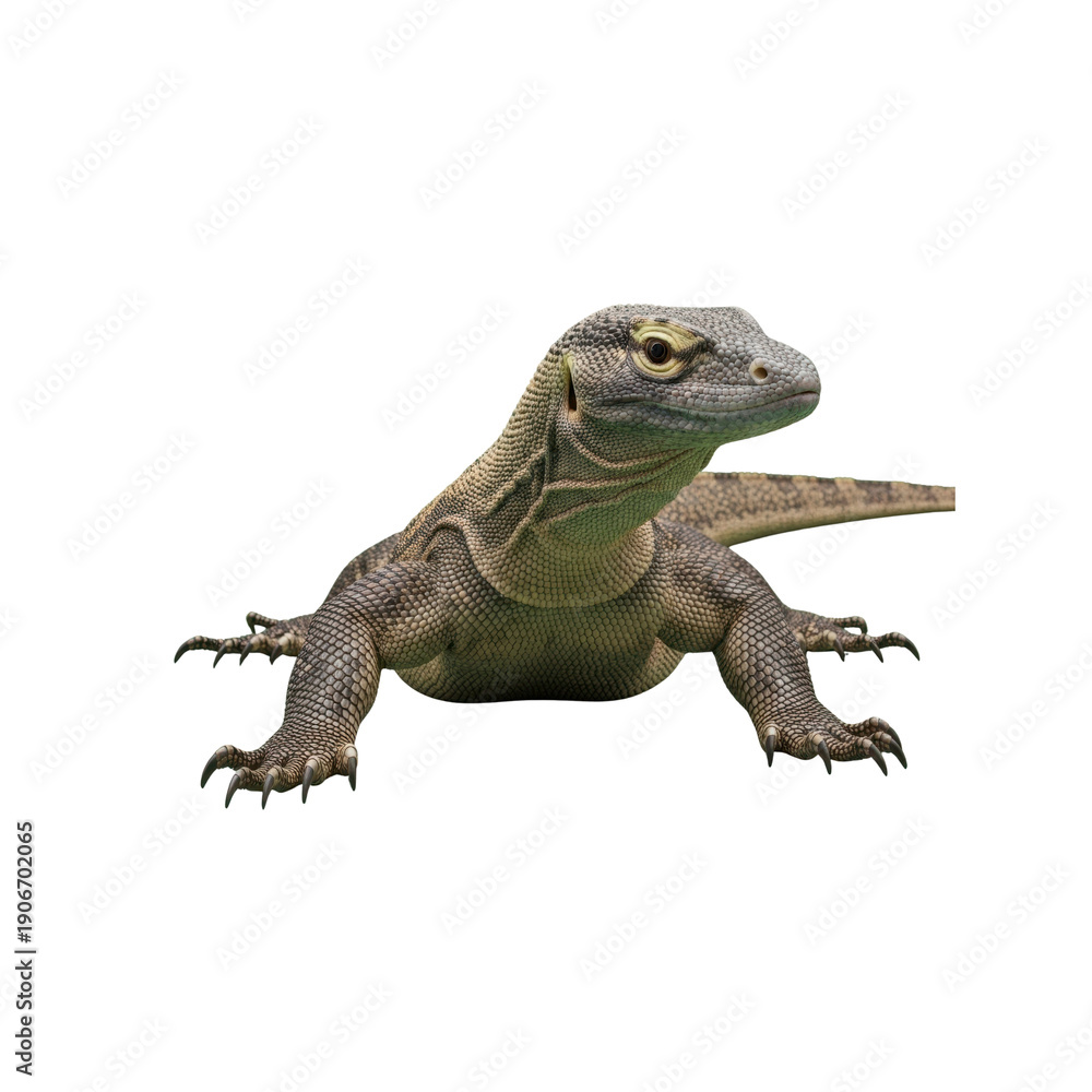 Naklejka premium Komodo Dragon Isolated on Transparent Background