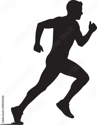 Silhouette Marathon Runner clean image.