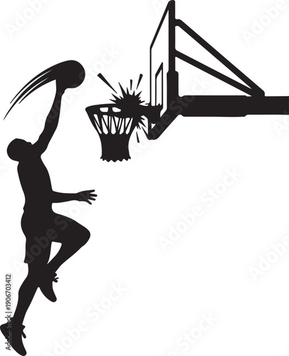  Slam Dunk Action image of white background.