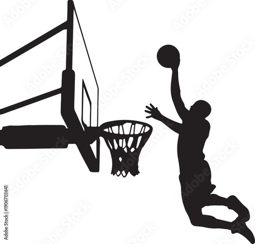 Slam Dunk Action image of white background.