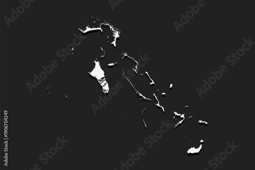 Map of Bahamas, template Caribbean outline country