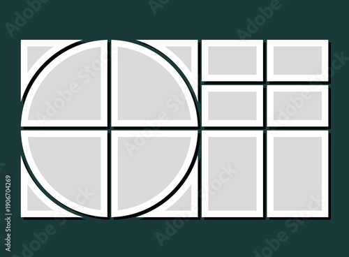 Template collage of ten frames, images, photo