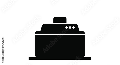 Simple black silhouette of a rice cooker a common kitchen appliance