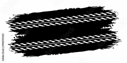 Grungy Tire Track Marks Texture Automotive Rubber Print Vector
