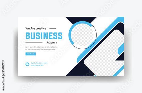 Creative Business agency youtube thumbnail and web banner template design, corporate business