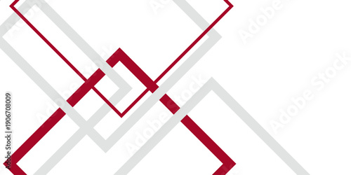 Red white abstract background with square shapes for business. bright light with soft shadows as pattern and minimal line design. Chaotic pattern for your amazing design.