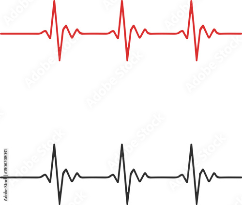 Wallpaper Mural Representing a heartbeat continuous one line drawing. Vector illustration. Torontodigital.ca