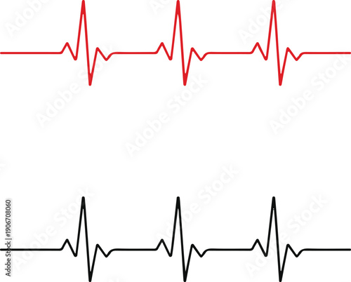 heart rate pulse graph. heartbeat line symbol. ECG, EKG test report. vector illustration on transparent background.
