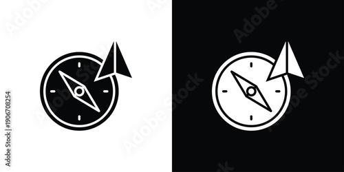 Compass Icon Sheet Black And White