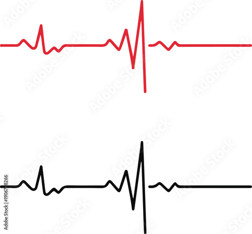 Heart beat icon set. Wave pulse. Cardio graph symbol. Medical icon, healthcare symbol, vital signs symbol, health icon, heartbeat line, cardiograph icon, heart rhythm symbol