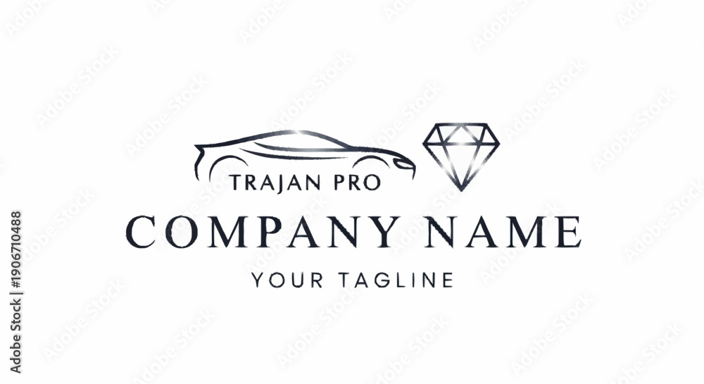 Fototapeta premium Luxury Car Logo Template with Diamond Element.