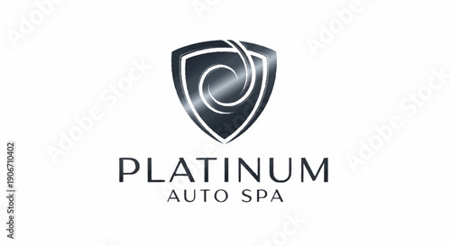 Platinum Auto Spa logo design with shield emblem and luxury car care branding.