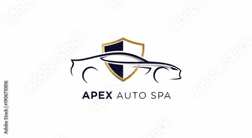 Apex Auto Spa Luxury Car Care Logo Design.