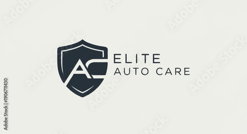 Elite Auto Care logo design with shield emblem and modern typography.