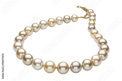 Wallpaper Mural Elegant pearl necklace with golden clasp isolated on transparent background Torontodigital.ca