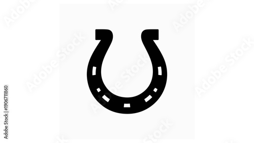 Clean and simple flat vector illustration of a horseshoe icon symbolizing luck and western heritage.